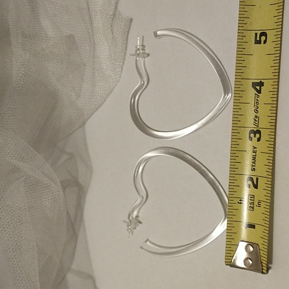 Clear Acrylic Large Heart Earrings! - Picture 5 of 6